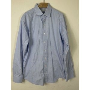 Ratio Clothing Mens Dress Shirt Size 16.5 Blue Houndstooth